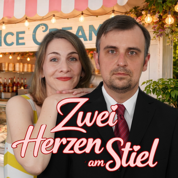 Zwei Herzen am Stiel